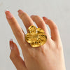 Wholesale Ladies Stainless Steel Electroplated Flower Ring