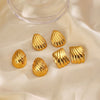 Wholesale Ladies Stainless Steel Exaggerated Retro Geometric Oval Heart Shape Electroplated Earrings