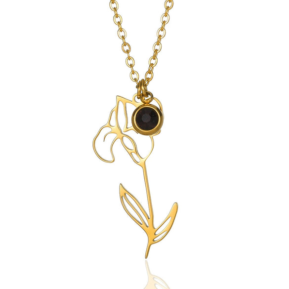 Wholesale Ladies Stainless Steel Flower Necklace Set With Diamonds And O Word Chain