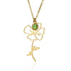 Wholesale Ladies Stainless Steel Flower Necklace Set With Diamonds And O Word Chain