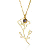 Wholesale Ladies Stainless Steel Flower Necklace Set With Diamonds And O Word Chain