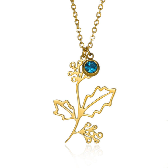 Wholesale Ladies Stainless Steel Flower Necklace Set With Diamonds And O Word Chain