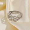 Wholesale Ladies Stainless Steel Geometric Cross Open Ring 18K Gold Plated