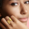 Wholesale Ladies Stainless Steel Geometric Electroplated Twist Closed Ring Fashion Jewelry