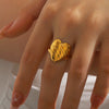 Wholesale Ladies Stainless Steel Geometric Heart Ring 18K Gold Plated