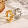 Wholesale Ladies Stainless Steel Geometric Hollow Square Ring 18K Gold Plated