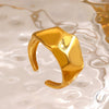 Wholesale Ladies Stainless Steel Geometric Irregular Shaped Ring With Bright Polished And Electroplating Treatment