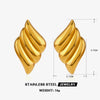 Wholesale Ladies Stainless Steel Geometric Love Wings Gold Plated Earrings