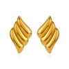Wholesale Ladies Stainless Steel Geometric Love Wings Gold Plated Earrings