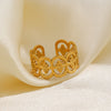 Wholesale Ladies Stainless Steel Geometric Open Adjustable Electroplated Ring