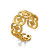 Wholesale Ladies Stainless Steel Geometric Open Adjustable Electroplated Ring