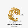 Wholesale Ladies Stainless Steel Geometric Open Adjustable Electroplated Ring