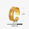Wholesale Ladies Stainless Steel Geometric Open Adjustable Hip Hop Ring With Electroplating
