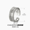 Wholesale Ladies Stainless Steel Geometric Open Adjustable Hip Hop Ring With Electroplating