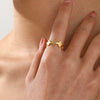 Wholesale Ladies Stainless Steel Geometric Open Adjustable Ring 18K Gold Plated