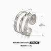 Wholesale Ladies Stainless Steel Geometric Open Ring Jewelry With Electroplating