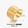 Wholesale Ladies Stainless Steel Geometric Open Wide Face 18K Gold Plated Ring