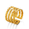 Wholesale Ladies Stainless Steel Geometric Retro Simple Hammered Open Ring
