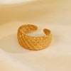 Wholesale Ladies Stainless Steel Geometric Ring Retro Style With Real Gold Plated Electroplating