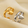 Wholesale Ladies Stainless Steel Geometric Round And Drop Shape Ring 18K Gold Plated Electroplating Style