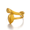 Wholesale Ladies Stainless Steel Geometric Round And Drop Shape Ring 18K Gold Plated Electroplating Style