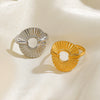 Wholesale Ladies Stainless Steel Geometric Round Ring 18K Gold Plated