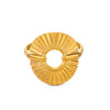 Wholesale Ladies Stainless Steel Geometric Round Ring 18K Gold Plated