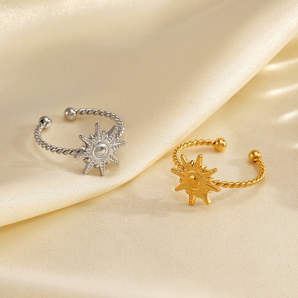 Wholesale Ladies Stainless Steel Geometric Style Electroplated Ring