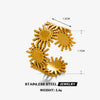 Wholesale Ladies Stainless Steel Geometric Style Electroplated Sun Ring