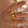 Wholesale Ladies Stainless Steel Geometric Style Electroplated Sun Ring