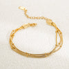 Wholesale Ladies Stainless Steel Geometric Style Gold Bead Bracelet Jewelry With Electroplating