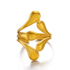 Wholesale Ladies Stainless Steel Geometric Style Gold Plated Opening Ring