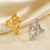 Wholesale Ladies Stainless Steel Geometric Style Gold Plated Opening Ring