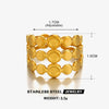 Wholesale Ladies Stainless Steel Gold Plated Geometric Round Opening Hip Hop Ring