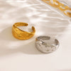 Wholesale Ladies Stainless Steel Gold Plated Star Shaped Retro Niche Design Ring