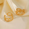 Wholesale Ladies Stainless Steel Goldplated Geometric Open Adjustable Ring
