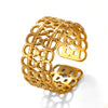 Wholesale Ladies Stainless Steel Goldplated Pattern Ring