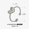 Wholesale Ladies Stainless Steel Heart Shape Electroplated Simple Love Hip Hop Opening Adjustment Ring