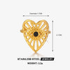 Wholesale Ladies Stainless Steel Heart Shape 18K Gold Plated Hollow Love Ring