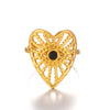 Wholesale Ladies Stainless Steel Heart Shape 18K Gold Plated Hollow Love Ring