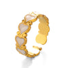 Wholesale Ladies Stainless Steel Heart Shaped Fashion Simple Open Ring With Electroplating Design