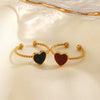 Wholesale Ladies Stainless Steel Heart Shaped Love Drop Oil Opening Ring With Electroplating For Hip Hop Style