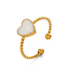 Wholesale Ladies Stainless Steel Heart Shaped Love Drop Oil Opening Ring With Electroplating For Hip Hop Style