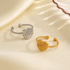 Wholesale Ladies Stainless Steel Heartshaped 18K Goldplated Ring