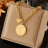 Wholesale Ladies Stainless Steel Heartshaped Pendant Necklace With Electroplating Process And Vintage Design