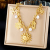 Wholesale Ladies Stainless Steel Heartshaped Pendant Necklace With Electroplating Process And Vintage Design