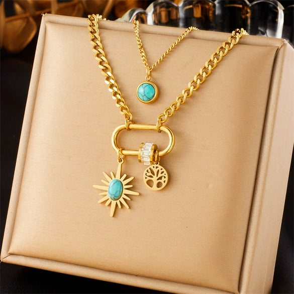 Wholesale Ladies Stainless Steel Heartshaped Pendant Necklace With Electroplating Process And Vintage Design