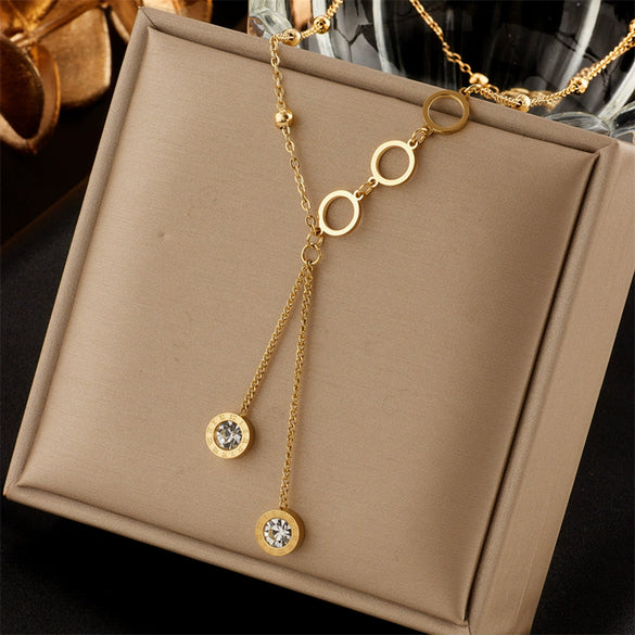 Wholesale Ladies Stainless Steel Heartshaped Pendant Necklace With Electroplating Process And Vintage Design