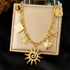 Wholesale Ladies Stainless Steel Heartshaped Pendant Necklace With Electroplating Process And Vintage Design