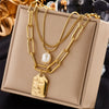 Wholesale Ladies Stainless Steel Heartshaped Pendant Necklace With Electroplating Process And Vintage Design